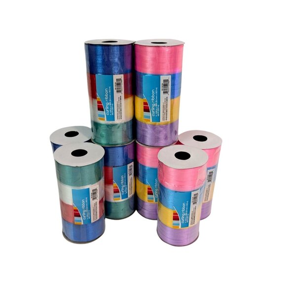 Assorted Colorful Curling Ribbon Set Of 8 Spools For Gift Wrapping & Crafting - Picture 1 of 3